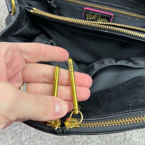 Elliott Lucca Genuine Leather Black Satchel - Picture 6 of 16